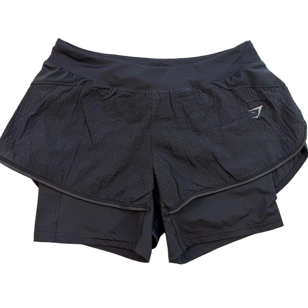 Gymshark 2 in 1 Running Shorts Black Compression Liner Size S Athletic